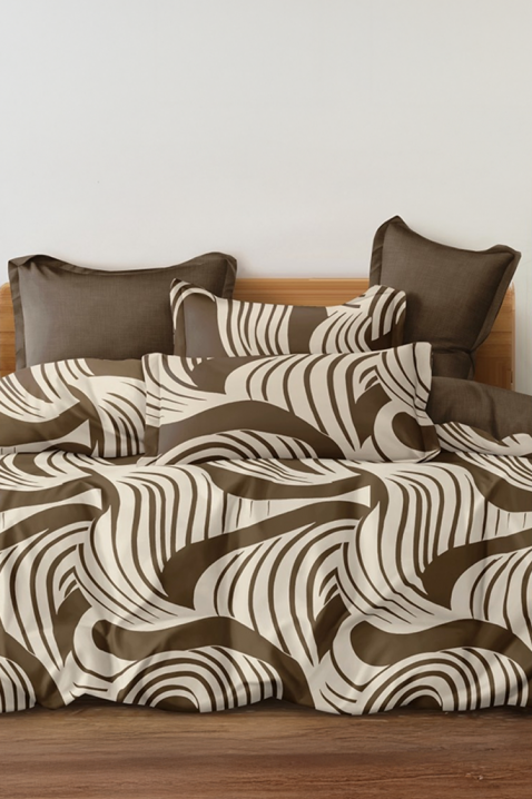 Komplet posteljine MAXELGY 200x220 cm pamuk - 4 dela, Boja: braon, IVET.RS - Nova Kolekcija