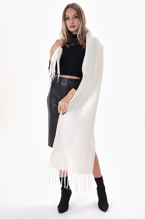 Šal SHARMALDA WHITE, Boja: bela, IVET.RS - Nova Kolekcija