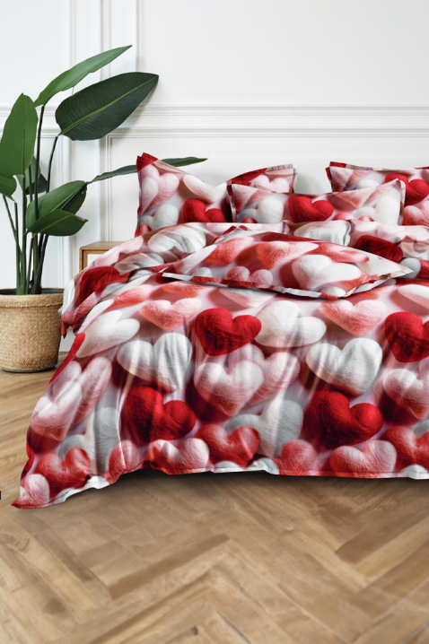 Komplet posteljine SPOLMEFY 200x220 cm pamuk - 3 dela, Boja: crvena, IVET.RS - Nova Kolekcija