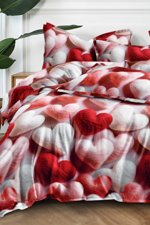 Komplet posteljine SPOLMEFY 200x220 cm pamuk - 3 dela, Boja: crvena, IVET.RS - Nova Kolekcija