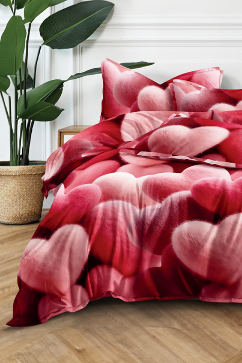 Komplet posteljine IRMOLDY 200x220 cm pamuk - 3 dela, Boja: crvena, IVET.RS - Nova Kolekcija
