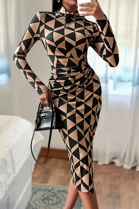 Haljina FIOGELJA, Boja: crna sa bež, IVET.RS - Nova Kolekcija