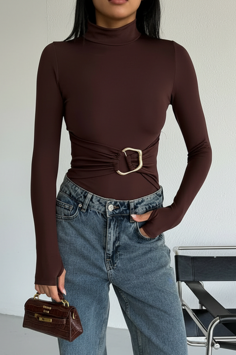 Bodi - bluza TEMINSA BROWN, Boja: braon, IVET.RS - Nova Kolekcija