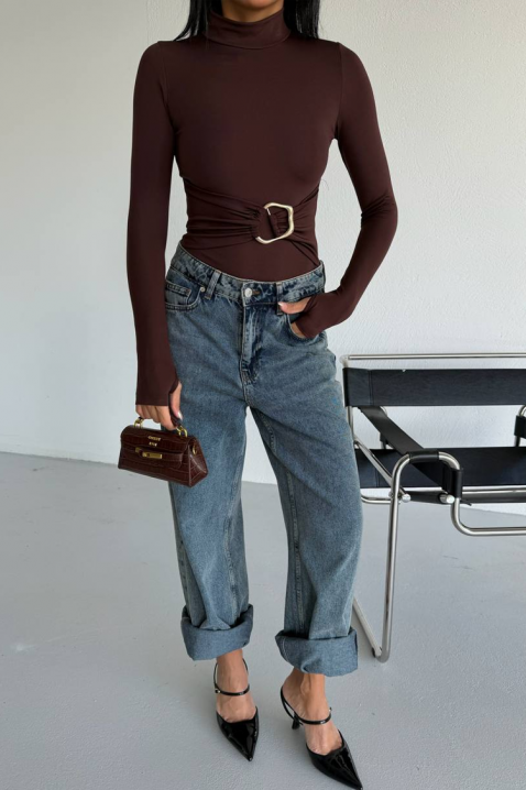 Bodi - bluza TEMINSA BROWN, Boja: braon, IVET.RS - Nova Kolekcija