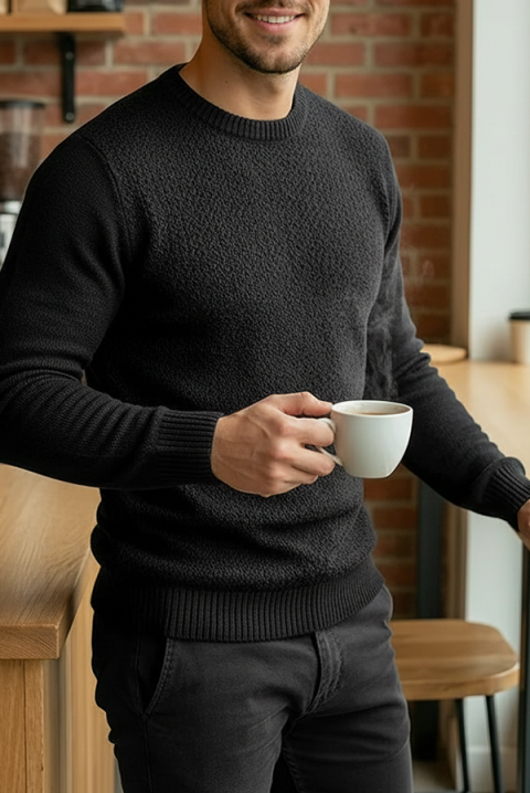 Muški džemper KARELDO BLACK, Boja: crna, IVET.RS - Nova Kolekcija