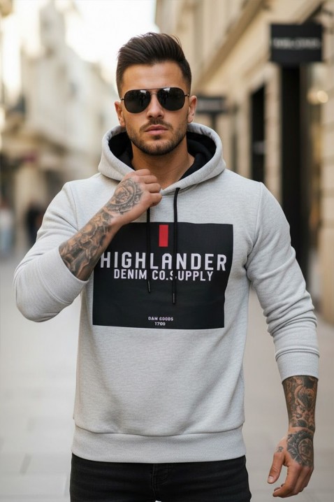 Muška dukserica MEFRIDO LIGHT GREY, Boja: svetlosiva, IVET.RS - Nova Kolekcija