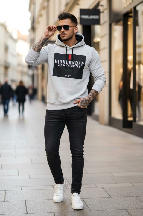 Muška dukserica MEFRIDO LIGHT GREY, Boja: svetlosiva, IVET.RS - Nova Kolekcija