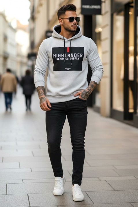 Muška dukserica MEFRIDO LIGHT GREY, Boja: svetlosiva, IVET.RS - Nova Kolekcija