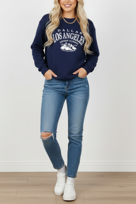 Ženska bluza ANGLEZA NAVY, Boja: tamnoplava, IVET.RS - Nova Kolekcija