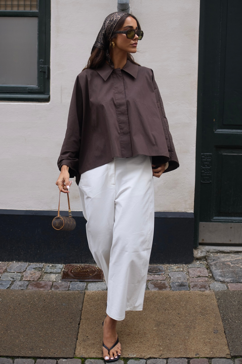 Ženska košulja DERMINZA MOCHA, Boja: moka, IVET.RS - Nova Kolekcija