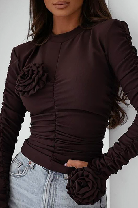 Ženska bluza LUDBELDA BROWN, Boja: braon, IVET.RS - Nova Kolekcija