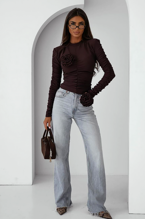 Ženska bluza LUDBELDA BROWN, Boja: braon, IVET.RS - Nova Kolekcija