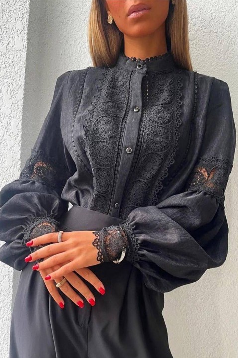 Ženska košulja MARTEMONA BLACK, Boja: crna, IVET.RS - Nova Kolekcija