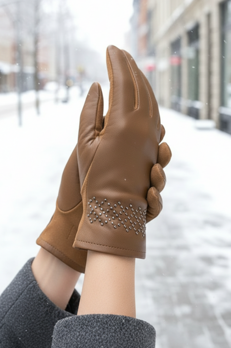 Ženske rukavice VAKALZA BROWN, Boja: braon, IVET.RS - Nova Kolekcija