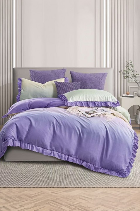 Komplet posteljine MIOGERY LILA 160x220 cm pamuk - 3 dela, Boja: ljubičasta, IVET.RS - Nova Kolekcija