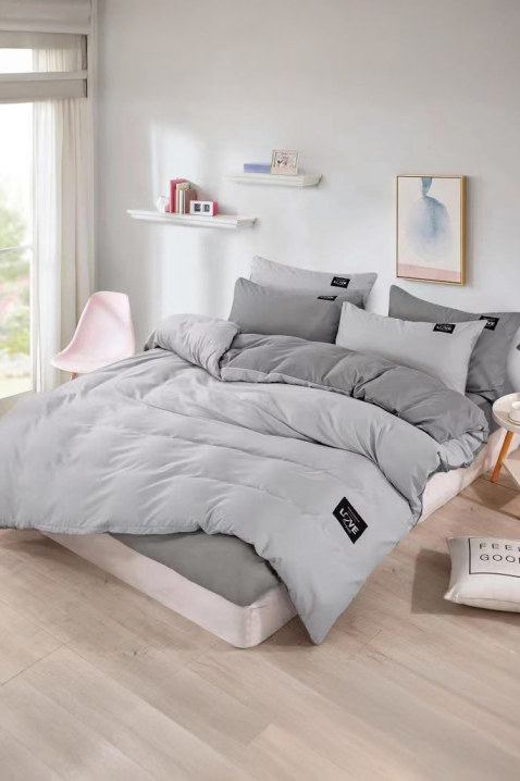 Komplet posteljine RONELMSY GREY 200x220 cm pamuk - 4 dela, Boja: siva, IVET.RS - Nova Kolekcija