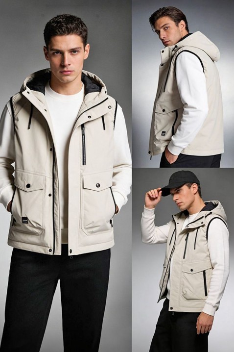 Muški prsluk FAMOZO ECRU, Boja: ecru, IVET.RS - Nova Kolekcija