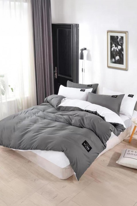 Komplet posteljine TRENILMY GRAFIT 200x220 cm pamuk - 3 dela, Boja: grafitna, IVET.RS - Nova Kolekcija