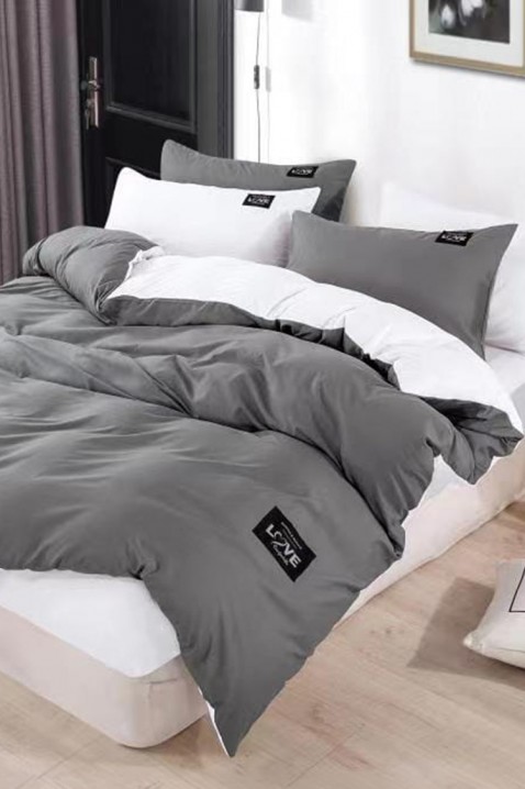 Komplet posteljine TRENILMY GRAFIT 200x220 cm pamuk - 3 dela, Boja: grafitna, IVET.RS - Nova Kolekcija