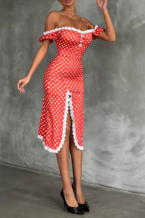 Haljina MREVILDA, Boja: crvena, IVET.RS - Nova Kolekcija