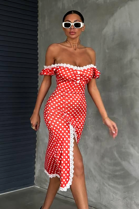 Haljina MREVILDA, Boja: crvena, IVET.RS - Nova Kolekcija