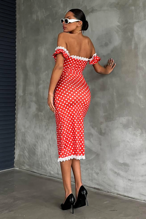 Haljina MREVILDA, Boja: crvena, IVET.RS - Nova Kolekcija