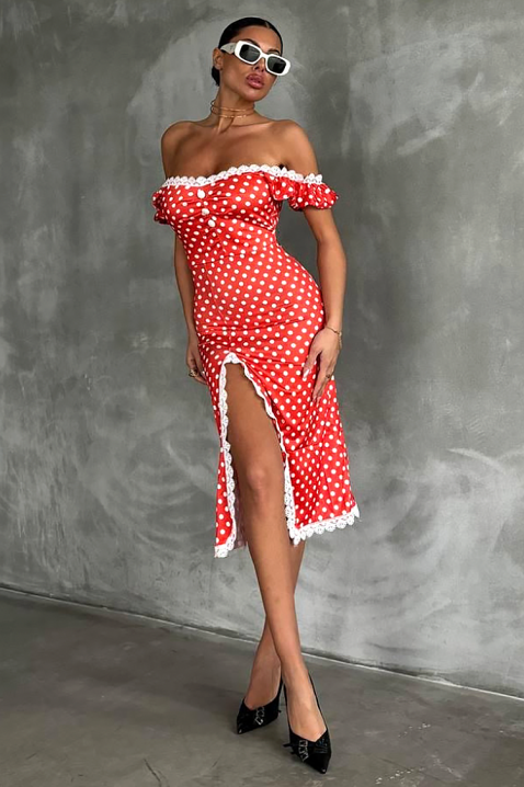 Haljina MREVILDA, Boja: crvena, IVET.RS - Nova Kolekcija