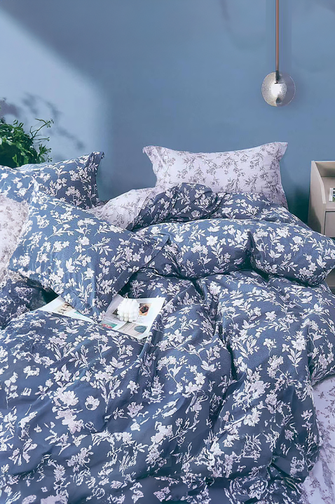 Komplet posteljine ZERDOLFA 160x200 cm pamuk - 4 dela, Boja: plava, IVET.RS - Nova Kolekcija