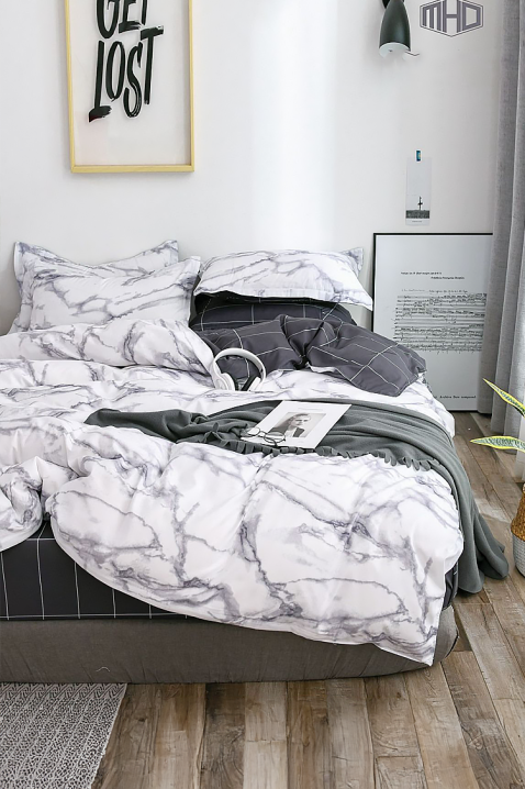 Komplet posteljine ANARELFA 160x200 cm pamuk - 4 dela, Boja: siva, IVET.RS - Nova Kolekcija