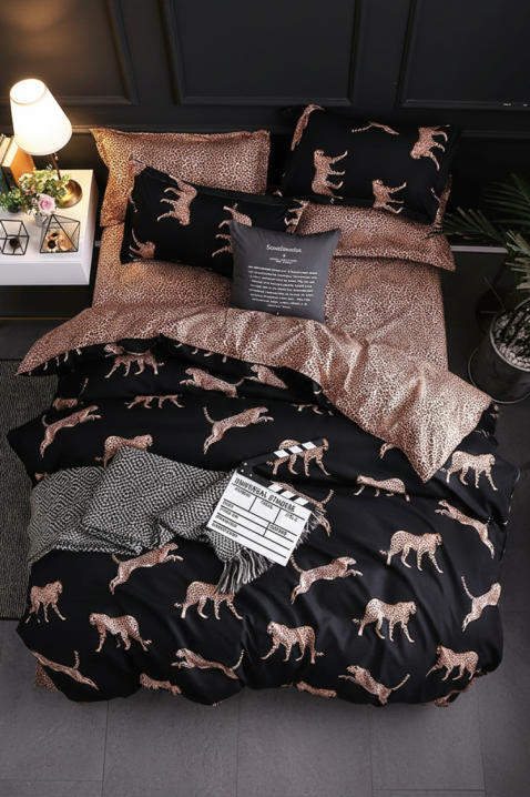 Komplet posteljine BLUNEGA 160x200 cm pamuk - 4 dela, Boja: crna, IVET.RS - Nova Kolekcija