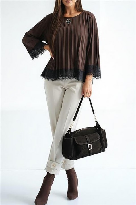 Ženska bluza VLANDENA BROWN, Boja: braon, IVET.RS - Nova Kolekcija