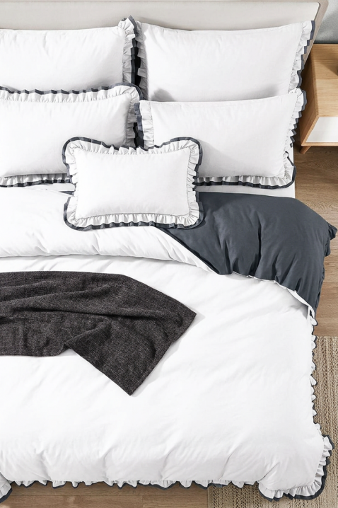 Komplet posteljine MELIOPA 200x220 cm pamuk - 3 dela, Boja: bela, IVET.RS - Nova Kolekcija