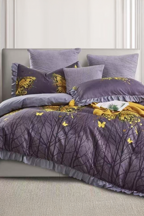 Komplet posteljine MELIORSA 200x220 cm pamuk - 3 dela, Boja: ljubičasta, IVET.RS - Nova Kolekcija