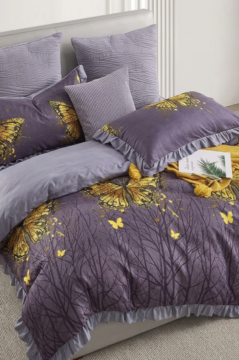 Komplet posteljine MELIORSA 200x220 cm pamuk - 3 dela, Boja: ljubičasta, IVET.RS - Nova Kolekcija