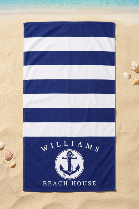 Peškir za plažu LINZIONA, Boja: plava, IVET.RS - Nova Kolekcija