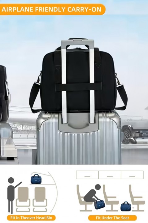 Torba za putovanje WINDINZA BLACK - pogodna za Ryanair/Wizzair, Boja: crna, IVET.RS - Nova Kolekcija