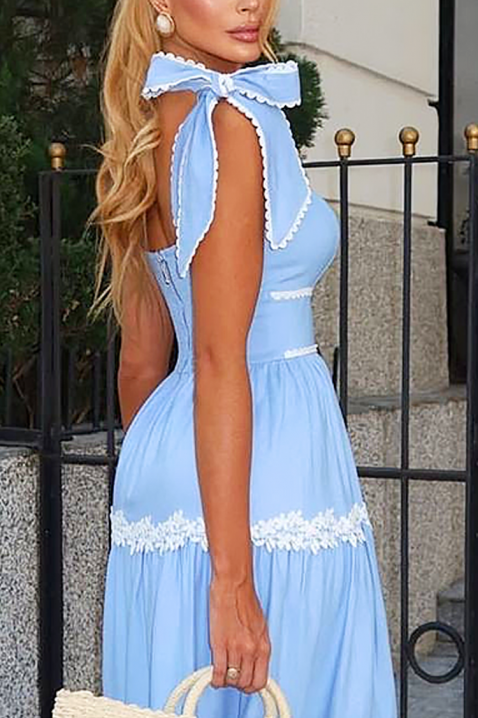 Duga haljina sa elegantnim krojem i cvetnim elementima KASIRELA, Boja: plava, IVET.RS - Nova Kolekcija