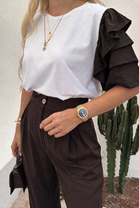 Komplet za svakodnevni moderni izgled sa trendi rukavom HIRDONA BROWN, Boja: braon, IVET.RS - Nova Kolekcija