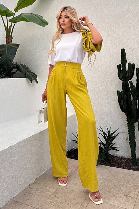 Komplet za svakodnevni moderni izgled sa trendi rukavom HIRDONA MUSTARD, Boja: senf, IVET.RS - Nova Kolekcija