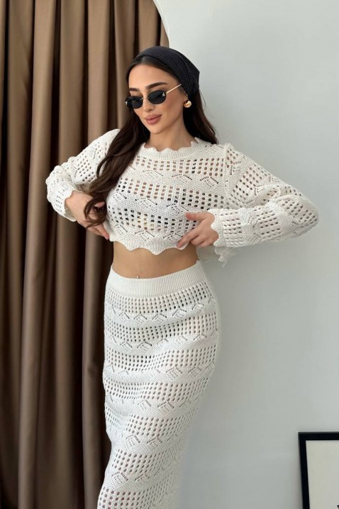 Zavodljiv pleteni dvodelni komplet VIKTORIA ECRU, Boja: ecru, IVET.RS - Nova Kolekcija
