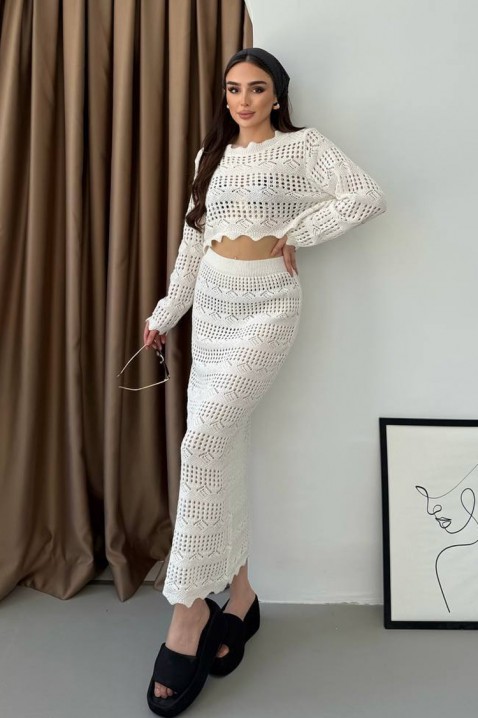 Zavodljiv pleteni dvodelni komplet VIKTORIA ECRU, Boja: ecru, IVET.RS - Nova Kolekcija