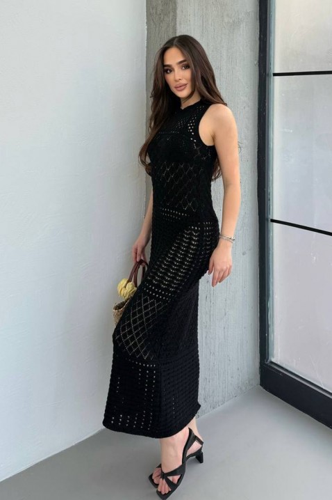 Pletena haljina za plažu sa golim ramenima SOLMIRA BLACK, Boja: crna, IVET.RS - Nova Kolekcija