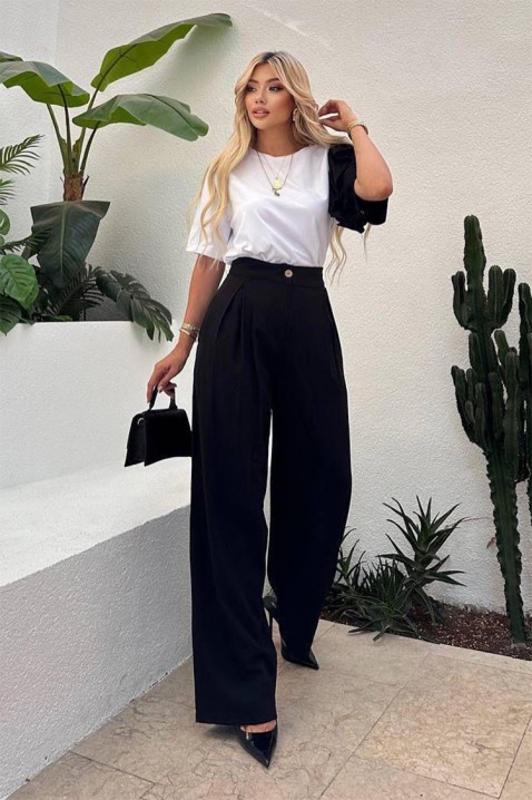 Komplet za svakodnevni moderni izgled sa trendi rukavom HIRDONA BLACK, Boja: crna, IVET.RS - Nova Kolekcija