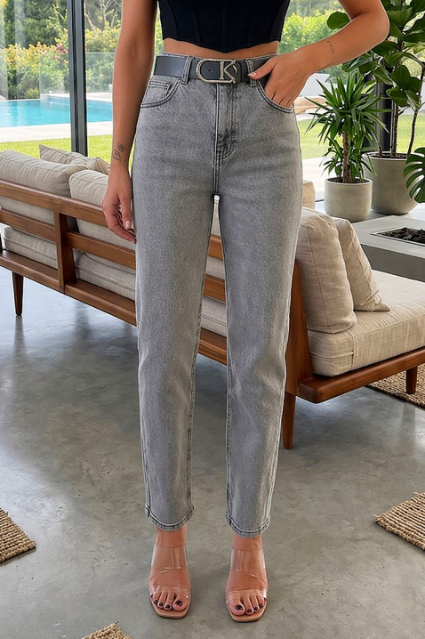 Ženske farmerke visokog struka, širokog kroja RENZITA, Boja: teksas, IVET.RS - Nova Kolekcija