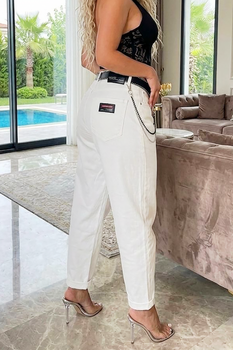 Ženske farmerke u svetlim bojama i visokom struku MELZARA, Boja: ecru, IVET.RS - Nova Kolekcija