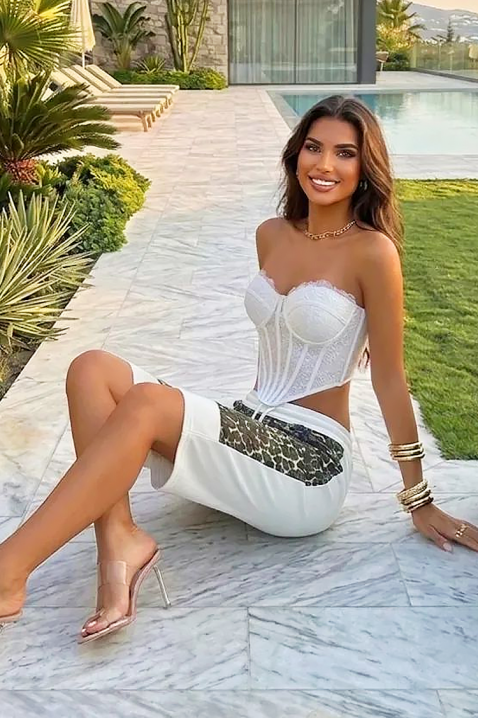 Ženski šorts sa leopard printom SIREVA WHITE, Boja: bela, IVET.RS - Nova Kolekcija