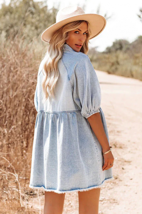 Letnja kratka teksas haljina sa dugmadima duž cele haljine OLBIA, Boja: teksas, IVET.RS - Nova Kolekcija