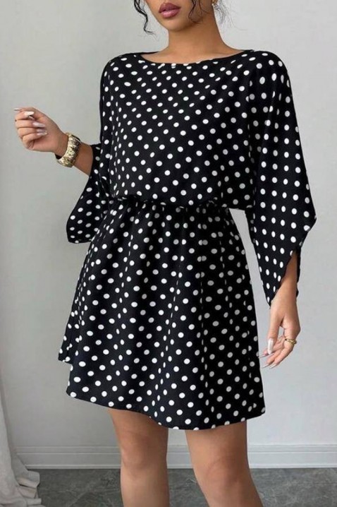 Kratka haljina sa dezenom na tufnice i širokim rukavima PETITA, Boja: crna i bela, IVET.RS - Nova Kolekcija