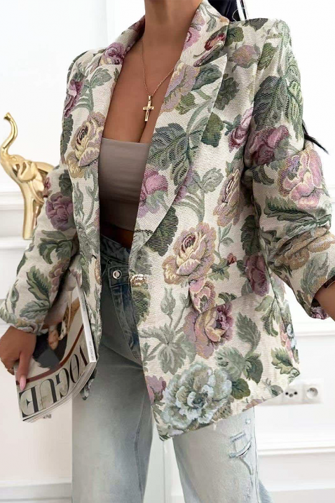 Ženski klasični sako sa modernim cvetnim akcentom KELSY, Boja: višebojna, IVET.RS - Nova Kolekcija