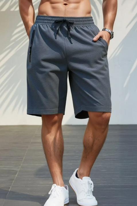 Muške sportske bermude sa elastičnim strukom i džepom sa rajsferšlusom VINTORO, Boja: siva, IVET.RS - Nova Kolekcija